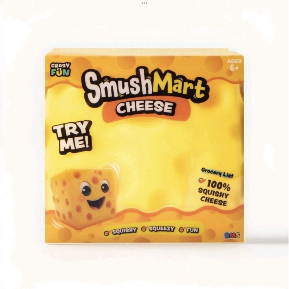 VIRAL JUMBO SQUISHY Cheese Smush Mart RMS Crazy Fun Sensory Fidget New TikTok